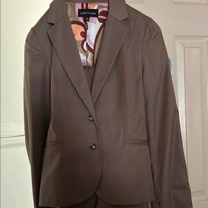 Elegant Brown Tailored Pantsuit